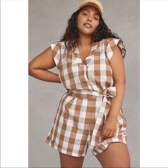 Anthropologie Pants - Anthropologie WHIT TWO Gingham Romper